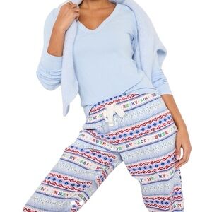 NWT Old Navy Light Blue and Patterned Pajama Set